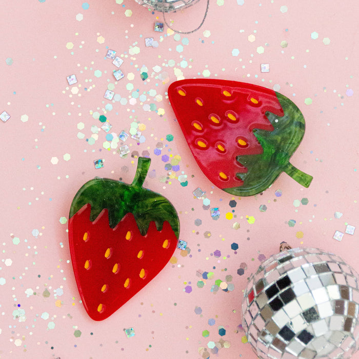 Jenny Lemons Strawberry Alligator Hair Clip Set