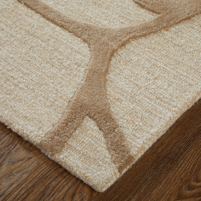 The Rug Corner Feizy Kimball Transitional Abstract - Ivory/Brown/Tan