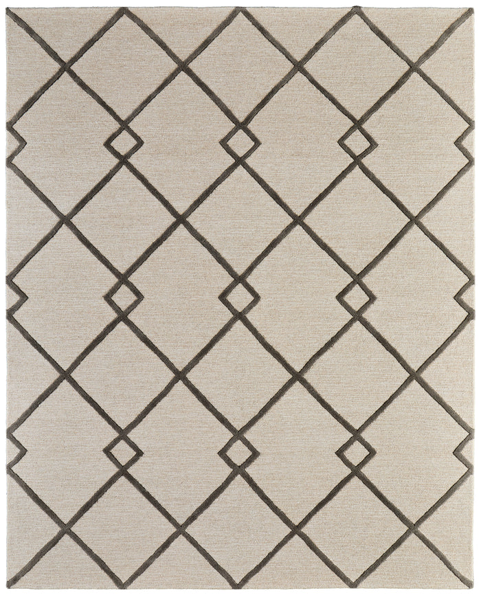 The Rug Corner Feizy Kimball Transitional Trellis & Lattice - Ivory/Gray/Tan