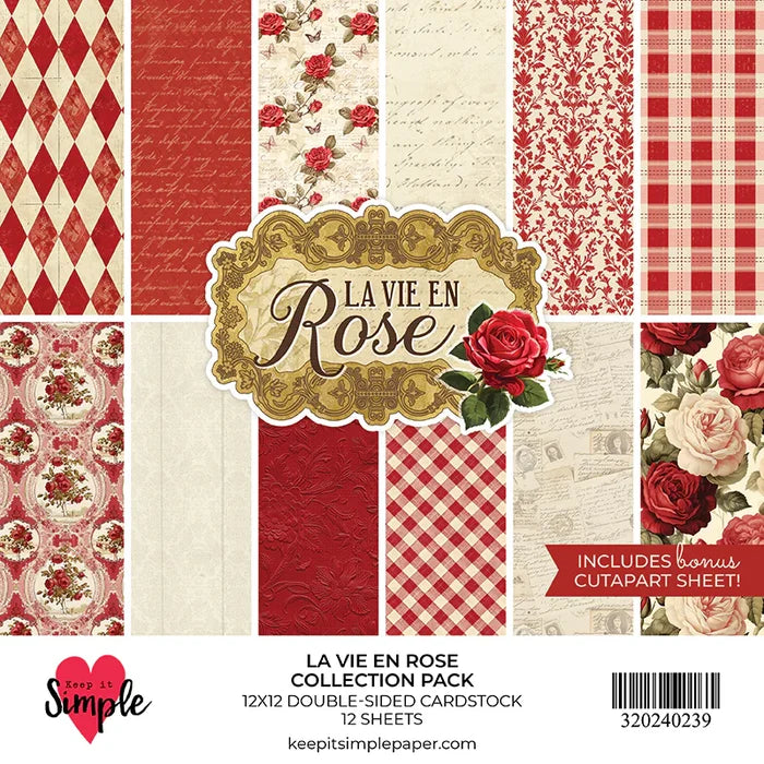 KISS Collection Paper Pack and Ephemera Die Cuts La Vie En Rose