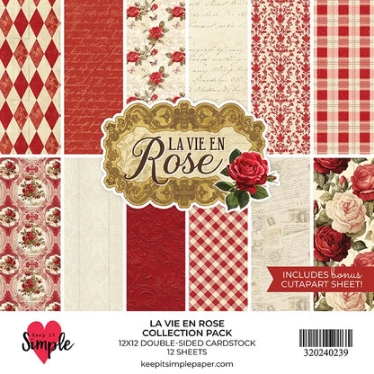 KISS Collection Paper Pack and Ephemera Die Cuts La Vie En Rose