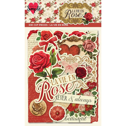 KISS Collection Paper Pack and Ephemera Die Cuts La Vie En Rose