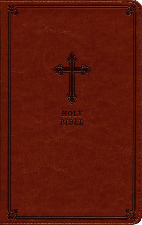 KJV Thinline Bible, Brown with Cross