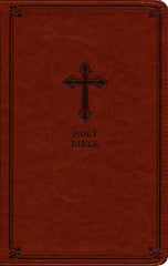 KJV Thinline Bible, Brown with Cross