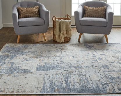 The Rug Corner Feizy Laina Transitional Abstract - Ivory/Gray/Blue  Laina Transitional Abstract - Ivory/Gray/Blue