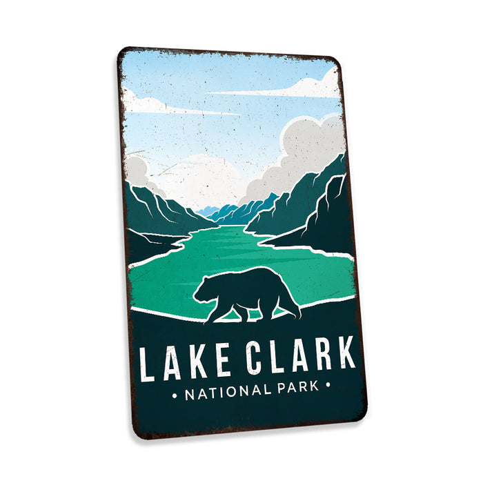 Lake Clark National Park Sign Rustic Looking Wall Decor Cabin Decorative Signs Alaska