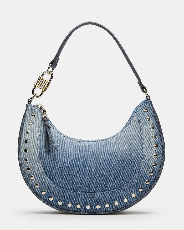 LIAMM Bag Denim Shoulder Strap Dome-Studded Women's Handbag | Steve Madden