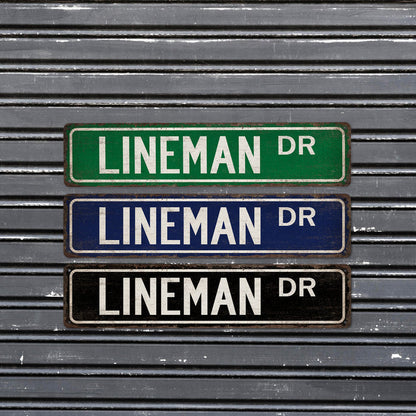 Lineman Street Sign Electrical Worker Electrician Construction Electricity