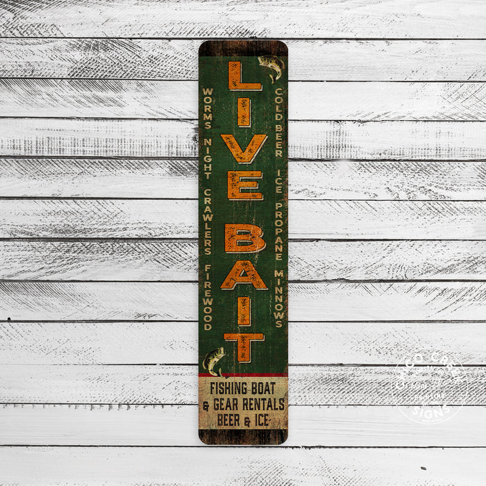 Live Bait Fishing Tackle Sign