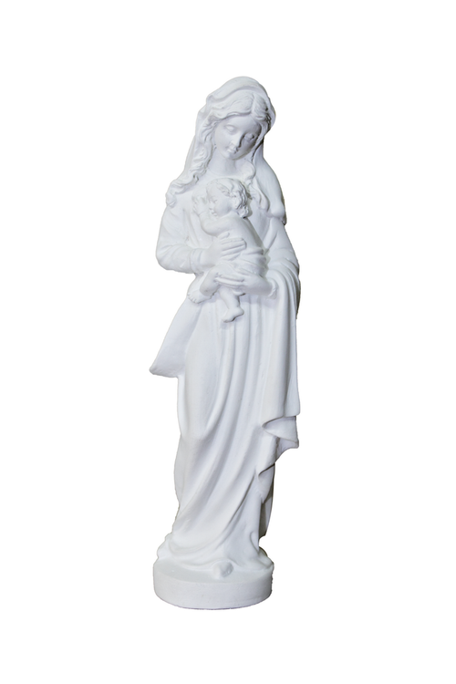 Madonna & Child Statue in simple white 6.25"