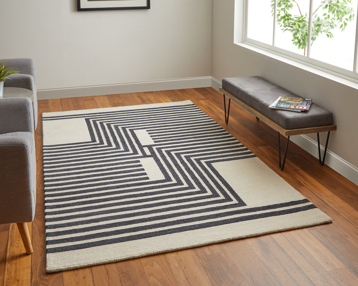 lifestyle The Rug Corner Feizy Maguire Transitional Abstract - Gray/Ivory/Black  Maguire Transitional Abstract - Gray/Ivory/Black