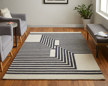 The Rug Corner Feizy Maguire Transitional Abstract - Gray/Ivory/Black  Maguire Transitional Abstract - Gray/Ivory/Black