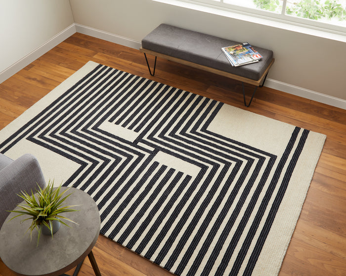 The Rug Corner Feizy Maguire Transitional Abstract - Gray/Ivory/Black  Maguire Transitional Abstract - Gray/Ivory/Black