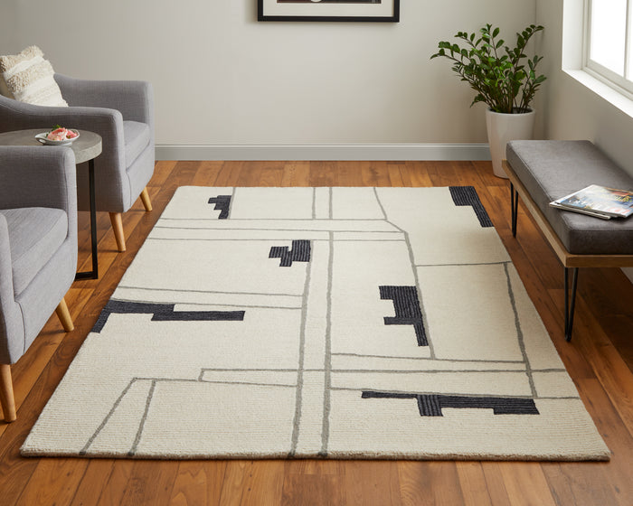 The Rug Corner Feizy Maguire Transitional Abstract - Ivory/Gray/Taupe