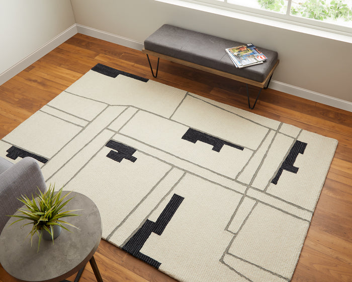 The Rug Corner Feizy Maguire Transitional Abstract - Ivory/Gray/Taupe