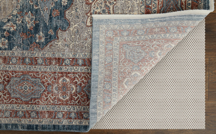 The Rug Corner Feizy Marquette Transitional Medallion - Gray/Red/Blue