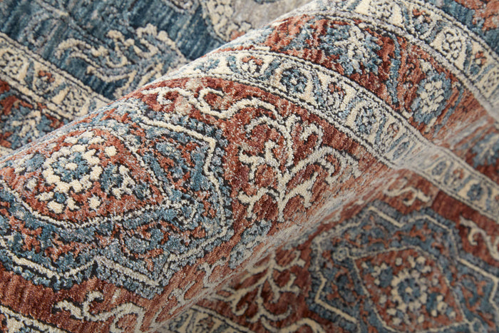 The Rug Corner Feizy Marquette Transitional Medallion - Gray/Red/Blue