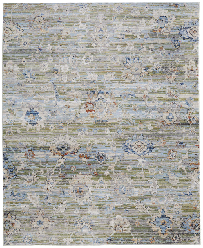 The Rug Corner Feizy Melrose Traditional Floral & Botanical - Green/Ivory/Blue