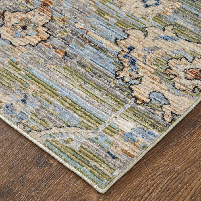 The Rug Corner Feizy Melrose Traditional Floral & Botanical - Green/Ivory/Blue