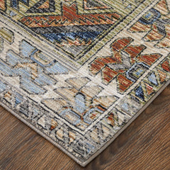 The Rug Corner Feizy Melrose Transitional Distressed - Gray/Red/Blue