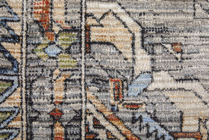 The Rug Corner Feizy Melrose Transitional Distressed - Gray/Red/Blue