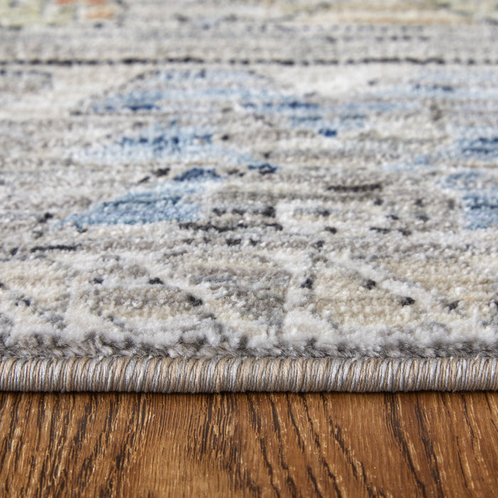 The Rug Corner Feizy Melrose Transitional Distressed - Gray/Red/Blue