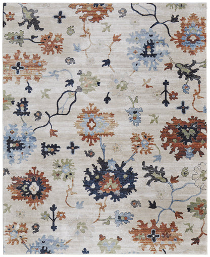 The Rug Corner Feizy Melrose Transitional Floral & Botanical - Ivory/Red/Blue