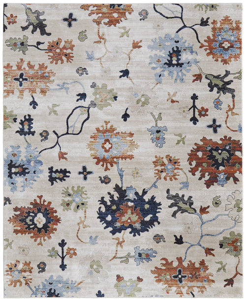 The Rug Corner Feizy Melrose Transitional Floral & Botanical - Ivory/Red/Blue