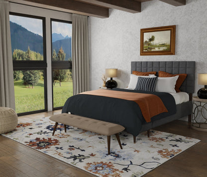 The Rug Corner Feizy Melrose Transitional Floral & Botanical - Ivory/Red/Blue