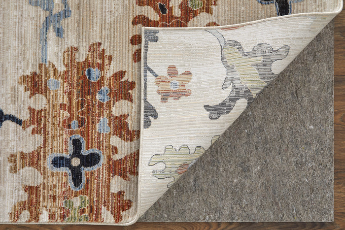 The Rug Corner Feizy Melrose Transitional Floral & Botanical - Ivory/Red/Blue