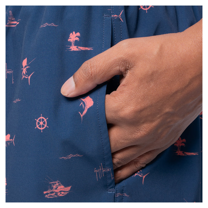 Men's Maritime Printed 7" Swim Trunk