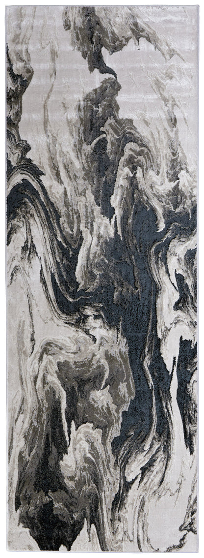 The Rug Corner Feizy Micah Modern Abstract - Ivory/Black/Taupe