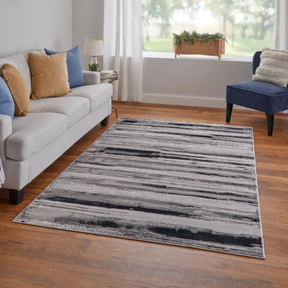 The Rug Corner Feizy Micah Modern Abstract - Silver/Gray/Black