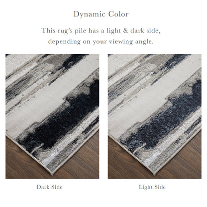 The Rug Corner Feizy Micah Modern Abstract - Silver/Gray/Black