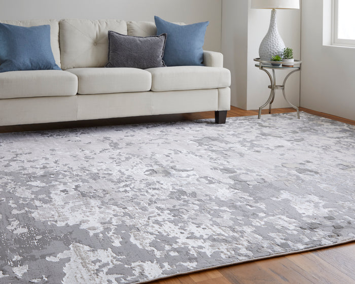 The Rug Corner Feizy Micah Modern Abstract - Silver/Gray/White