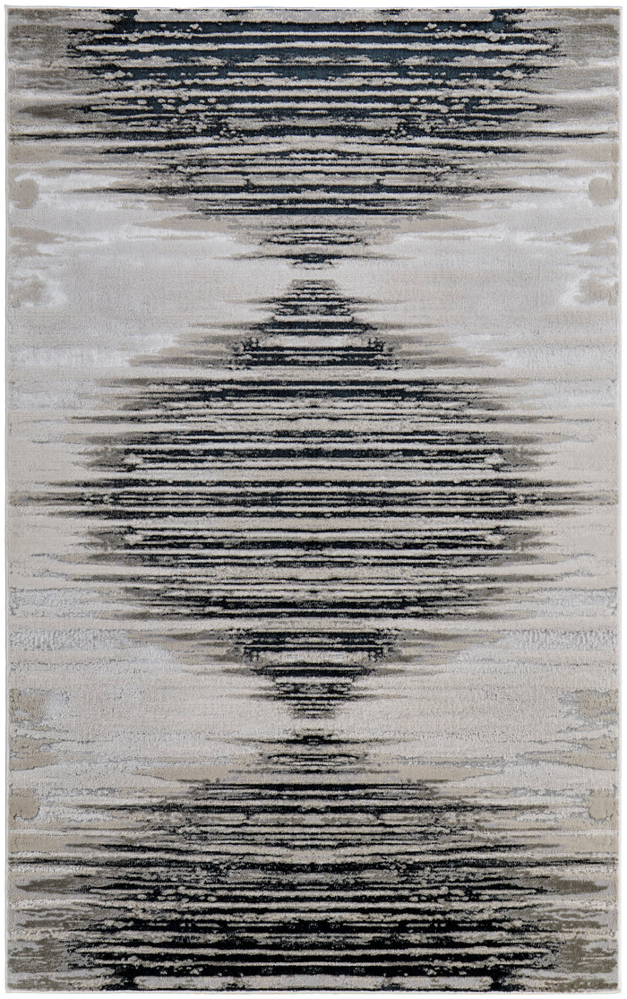 The Rug Corner Feizy Micah Modern Diamond - Black/Silver/Taupe