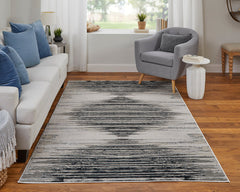 The Rug Corner Feizy Micah Modern Diamond - Black/Silver/Taupe