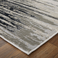The Rug Corner Feizy Micah Modern Diamond - Black/Silver/Taupe