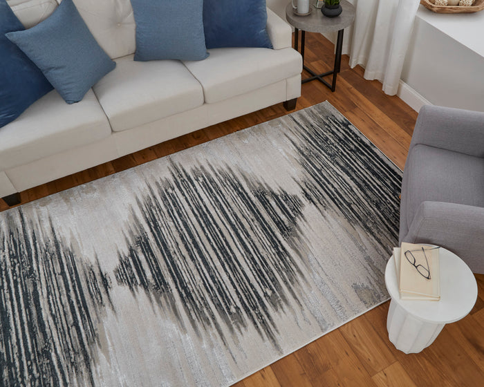 The Rug Corner Feizy Micah Modern Diamond - Black/Silver/Taupe