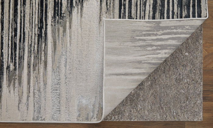 The Rug Corner Feizy Micah Modern Diamond - Black/Silver/Taupe