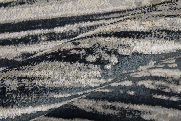 The Rug Corner Feizy Micah Modern Diamond - Black/Silver/Taupe
