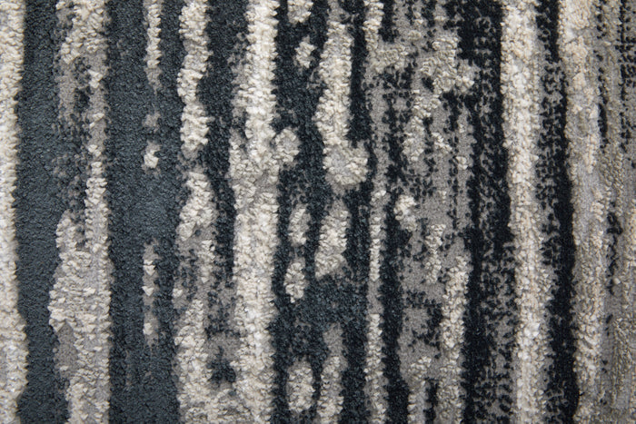 The Rug Corner Feizy Micah Modern Diamond - Black/Silver/Taupe