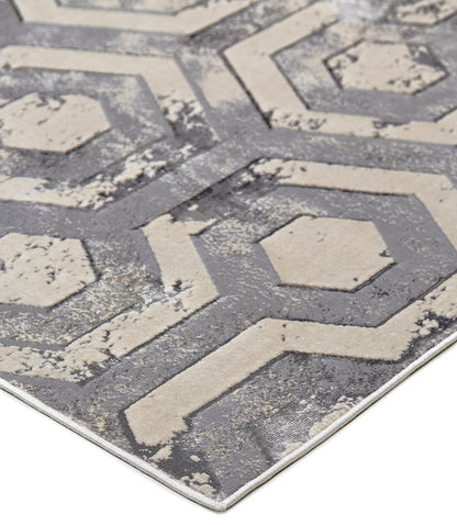 The Rug Corner Feizy Micah Modern Distressed - Gray/Taupe/Silver