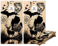 Michigan Wildlife Scene cornhole wraps
