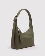 Mini Recycled Leather Shoulder Bag | Loden - BAGGU