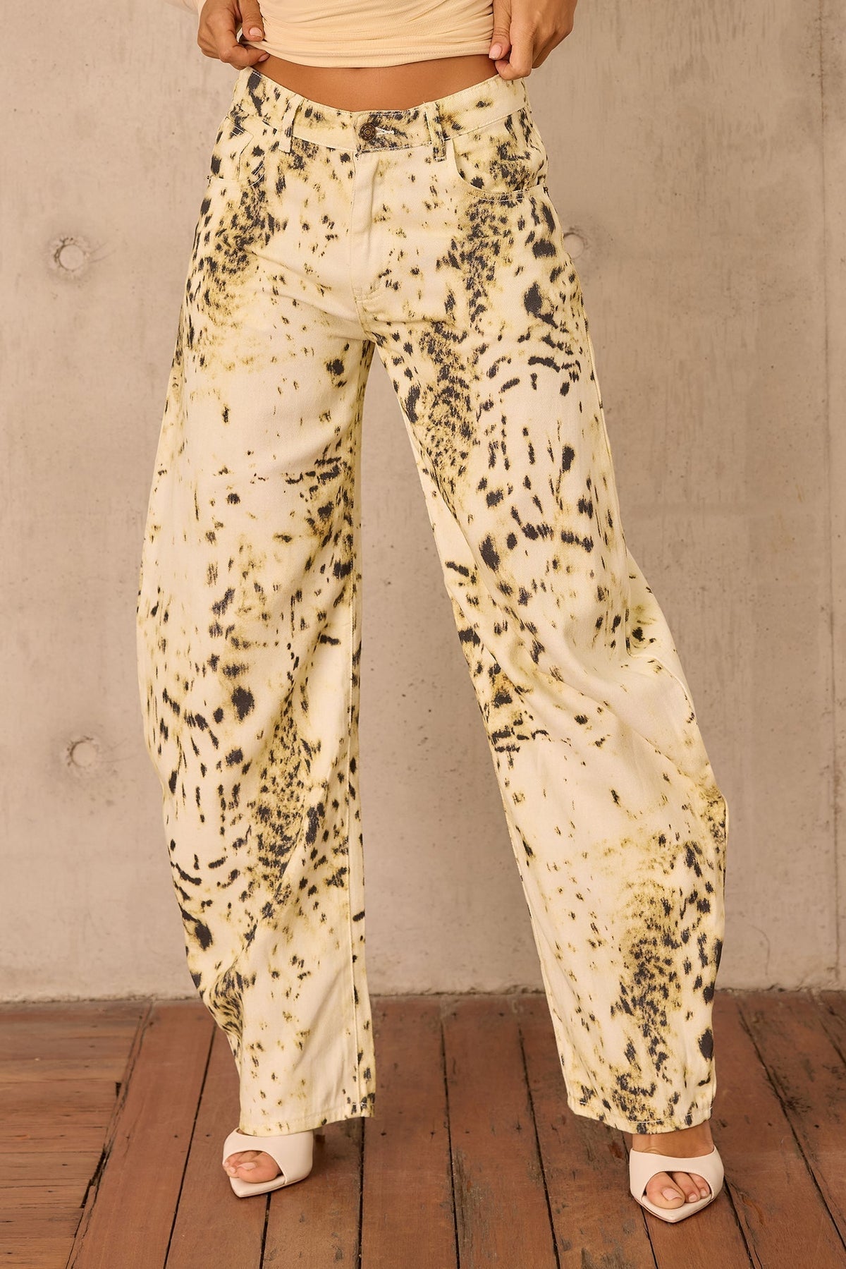 Montmartre Leopard Denim Jeans - Snow Leopard