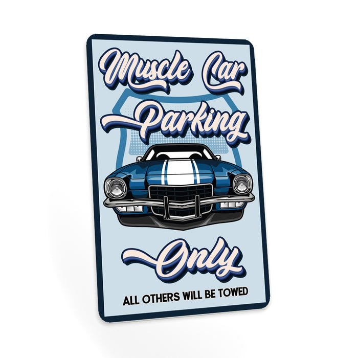 Muscle Car Parking Only Sign Garage Decor Metal Parking Sign