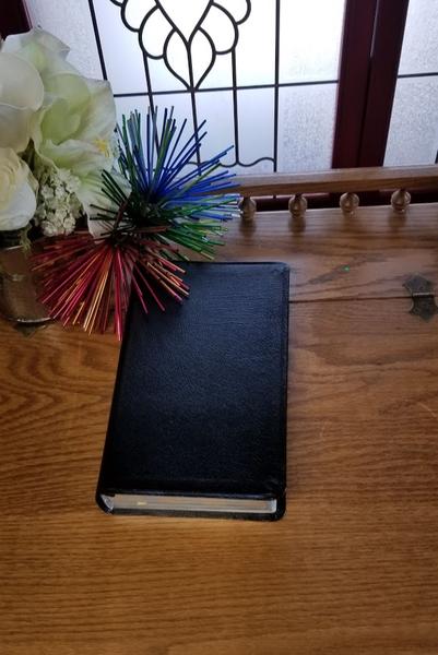 NIV Comfort Print Thinline Reference Bible, Bonded Leather, Black
