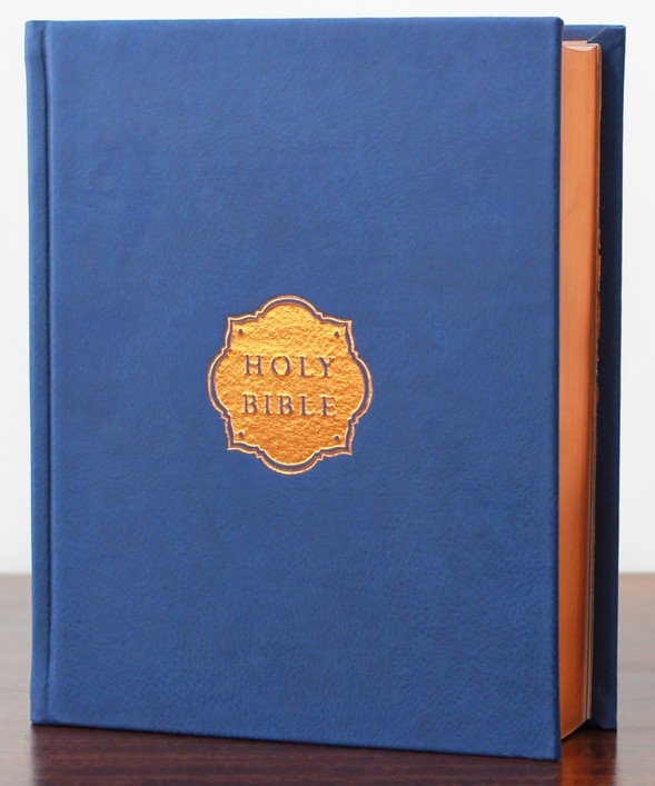 NIV Our Family Story Bible, Leathersoft over board, Navy