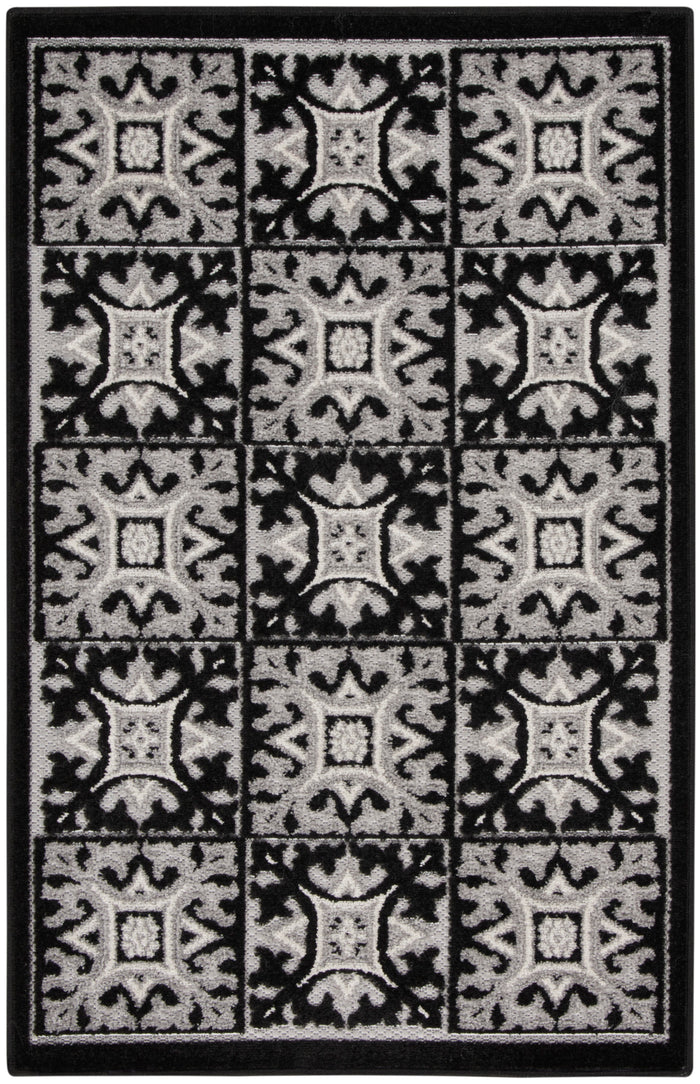 The Rug Corner Nourison Home Aloha ALH34 BLKWT Area Rugs